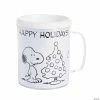 Promo 👍 Peanuts® Color Your Own 🔔 Christmas Plastic Mugs - 12 Ct. ❤️