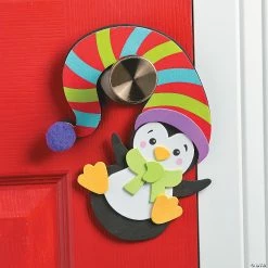 Discount 👍 Penguin with Hat Doorknob Hanger Craft Kit - Makes 12 🎁 -Cheap Christmas Crafts Store penguin with hat doorknob hanger craft kit makes 1213668958 a03