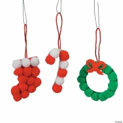 Discount ⭐ Pom-Pom 🔔 Christmas Ornament Craft Kit - Makes 50 ⌛