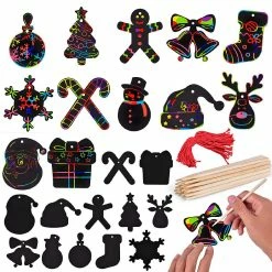 Deals 🌟 PopFun-Colorful 🎄 Christmas Scratch Art 🧨