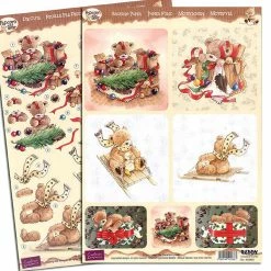New 🥰 Reddy Creative Cards 3D Precut Popcorn Bear 🎄 Christmas ⭐