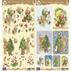 Brand new 🎉 Reddy Creative Cards 3D Precut Popcorn Bears 🎄 Christmas Tree and Presents 🔔