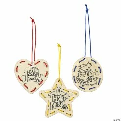 Budget 🔥 Religious - Color Your Own 🎁 Christmas Ornaments Lacing Craft Kit - Makes 12. 👍