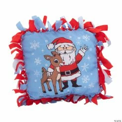 Wholesale 👍 Rudolph the Red-Nosed Reindeer® 🎁 Christmas Fleece Tied Pillow Craft Kit - Makes 6 😍
