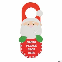 Discount ⭐ “Santa Stop Here” Doorknob Hanger Craft Kit - Makes 12 🎁