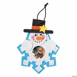 Wholesale 🧨 Snowman & Snowflake Picture Frame 🎄 Christmas Ornament Craft Kit - Makes 12 🌟