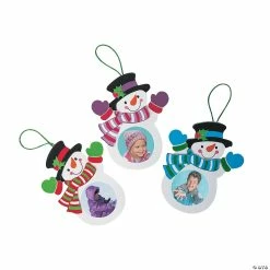 Promo 🔥 Snowman Picture Frame Ornament Craft Kit - Makes 12 😀