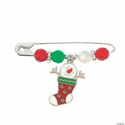 Buy ⭐ Snowman Stocking Beaded Charm Pin Craft Kit - Makes 12 🔔