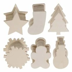Best deal 👍 SPC Wood 🎄 Christmas Shape Boxes Unfinished Astd (6 piece) 🧨