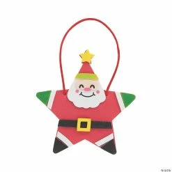 New ✨ Star-Shaped Santa 🎄 Christmas Ornament Craft Kit - Makes 12 🔔