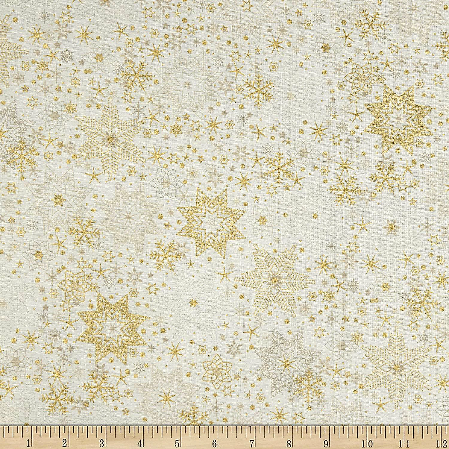 Flash Sale βοΈ Star Sprinkle Snowflakes Cream Gold Cotton Fabric by Stof sold by the yard 𧨠1 Flash Sale βοΈ Star Sprinkle Snowflakes Cream Gold Cotton Fabric by Stof sold by the yard π§¨