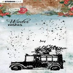 Best Sale 💯 Studio Light SL Clear Stamp CarSnow Sending Joy 105x148mm nr57 🔥