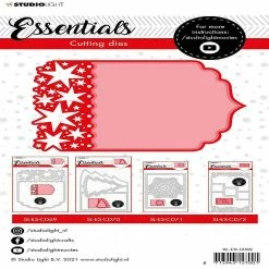 New ⭐ Studio Light SL Cutting Die 🔔 Christmas Card Shape Stars Essentials 200x140mm nr69 👍
