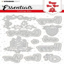 New ⌛ Studio Light SL Cutting Die 🔔 Christmas Merry 🔔 Christmas ENG 3 Essentials 105x148mm nr120 🎉