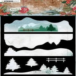 Coupon 👏 Studio Light SL Mask Layered Winter Landscape Sending Joy 148x210mm nr33 🧨