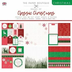 Best Sale ✔️ The Paper Boutique ❄ Christmas Shades Of Classic ❄ Christmas 8 in x 8 in Project Pad 🌟