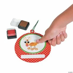 Deals 🛒 Thumbprint Reindeer 🎄 Christmas Ornament Craft Kit - Makes 48 ✨ -Cheap Christmas Crafts Store thumbprint reindeer christmas ornament craft kit makes 4813617794 a02