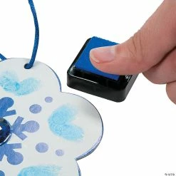 Cheap ✔️ Thumbprint Snowflake ❄ Christmas Ornament Craft Kit - Makes 12 🔥 -Cheap Christmas Crafts Store thumbprint snowflake christmas ornament craft kit makes 1213613495 a02