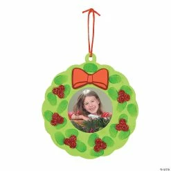 Budget ✔️ Thumbprint Wreath Picture Frame 🔔 Christmas Ornament Craft Kit - Makes 12 🎉