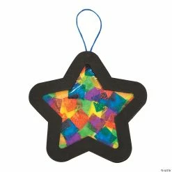 Budget ⭐ Tissue Paper Star 🎄 Christmas Ornament Craft Kit- Makes 12 🧨