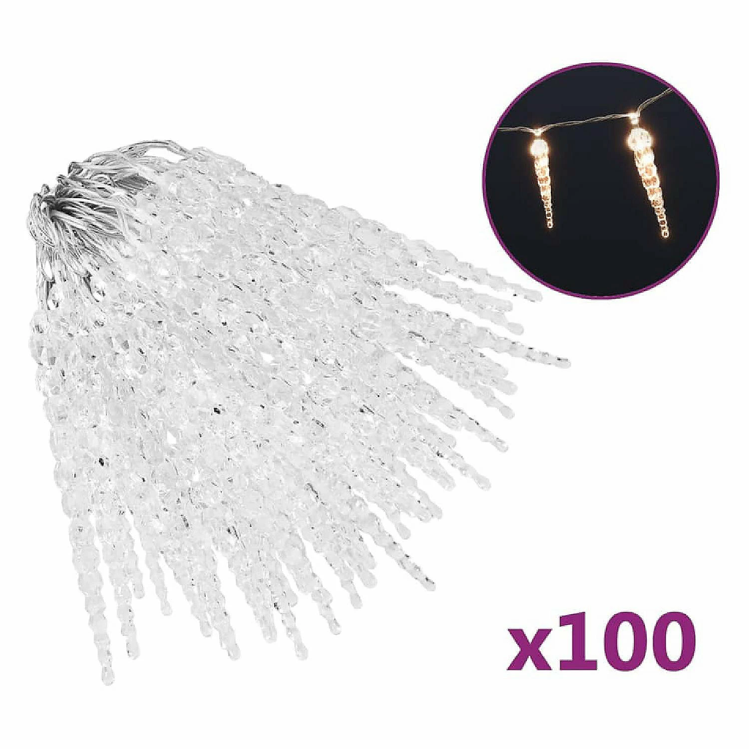 Best reviews of π VidaXL π Christmas Icicle Lights 100 pcs Warm White Acrylic π 1 Best reviews of π VidaXL π Christmas Icicle Lights 100 pcs Warm White Acrylic π