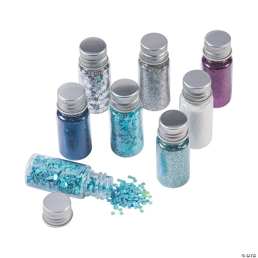 Budget 𧨠Winter Glitter Assortment in Jars - 8 Pc. π 1 Budget 𧨠Winter Glitter Assortment in Jars - 8 Pc. π