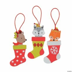Brand new ⌛ Woodland Animal Stocking Ornament Craft Kit - Makes 12 ✨
