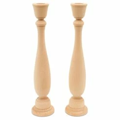 Buy 😍 Woodpeckers Crafts, DIY Unfinished Wood 11" Candlestick, Pack of 2 🧨