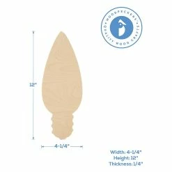 Cheapest 🌟 Woodpeckers Crafts, DIY Unfinished Wood 12" 🔔 Christmas Light Bulb Cutout Pack of 12 😉 -Cheap Christmas Crafts Store woodpeckers crafts diy unfinished wood 12 christmas light bulb cutout pack of 1214129034 a02NOWA