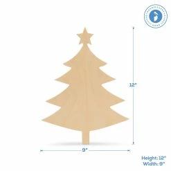 Best Pirce ✨ Woodpeckers Crafts, DIY Unfinished Wood 12" 🎅 Christmas Tree with Star Cutout, Pack of 6 😉 -Cheap Christmas Crafts Store woodpeckers crafts diy unfinished wood 12 christmas tree with star cutout pack of 614123015 a02NOWA