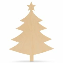 Best Pirce ✨ Woodpeckers Crafts, DIY Unfinished Wood 12" 🎅 Christmas Tree with Star Cutout, Pack of 6 😉