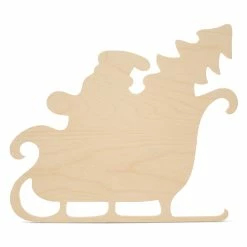Coupon 🌟 Woodpeckers Crafts, DIY Unfinished Wood 12" Loaded Sleigh Cutout Pack of 12 🧨