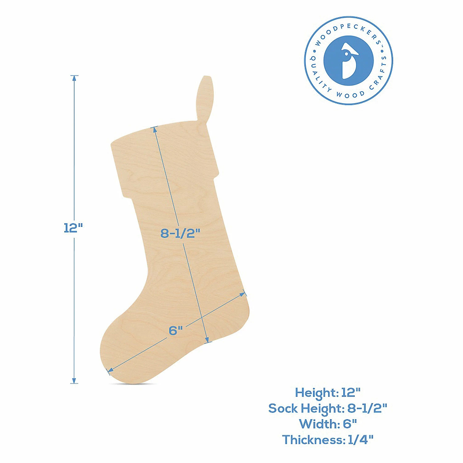 Brand new π€© Woodpeckers Crafts, DIY Unfinished Wood 18" Stocking Cutout Pack of 6 π 3 Brand new π€© Woodpeckers Crafts, DIY Unfinished Wood 18" Stocking Cutout Pack of 6 π - Image 3