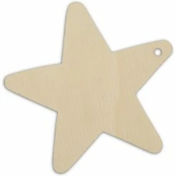 Wholesale 👍 Woodpeckers Crafts, DIY Unfinished Wood 4" Star Cutout with Hole, Pack of 25 👏