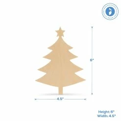 Budget 🥰 Woodpeckers Crafts, DIY Unfinished Wood 6" 🎄 Christmas Tree with Star Cutout, Pack of 12 🌟 -Cheap Christmas Crafts Store woodpeckers crafts diy unfinished wood 6 christmas tree with star cutout pack of 1214118754 a02NOWA