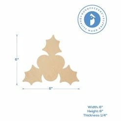 Flash Sale 🥰 Woodpeckers Crafts, DIY Unfinished Wood 6" Holly Cutout Pack of 12 🤩 -Cheap Christmas Crafts Store woodpeckers crafts diy unfinished wood 6 holly cutout pack of 1214129022 a02NOWA