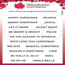 Brand new 🌟 Woodware Craft Collection Woodware Clear Singles 🔔 Christmas Strips 4 in x 6 in Stamp ✨