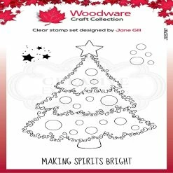 Best Sale 🛒 Woodware Craft Collection Woodware Clear Singles Festive Fuzzies ❄ Christmas Tree 4 in x 6 in Stamp 🧨